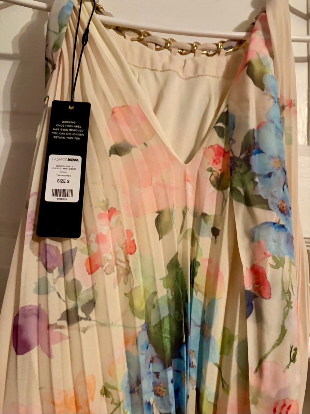 Garden Party Pleated Midi Dress - Yellow Floral